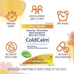 Boiron Coldcalm, 60 Tablets, Homeopathic Medicine For Cold Relief