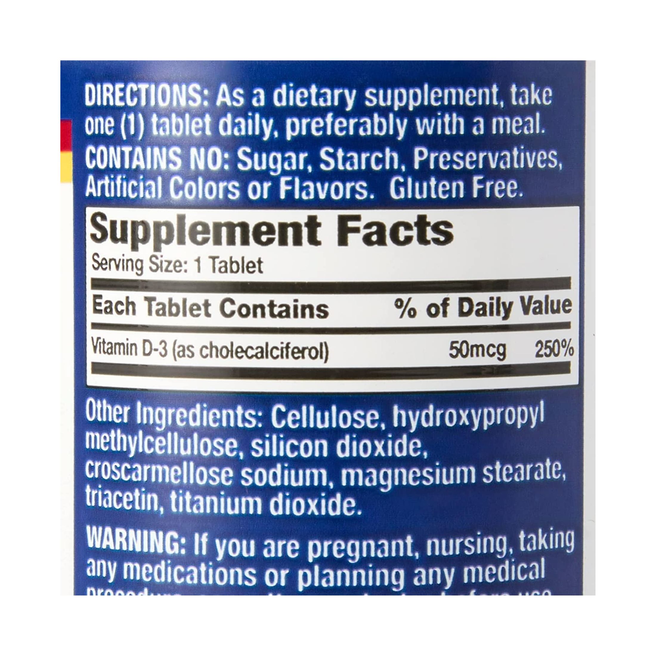 Basic's Vitamins Natural Vitamin D-3 2000 IU – 200 Film-Coated Tablets