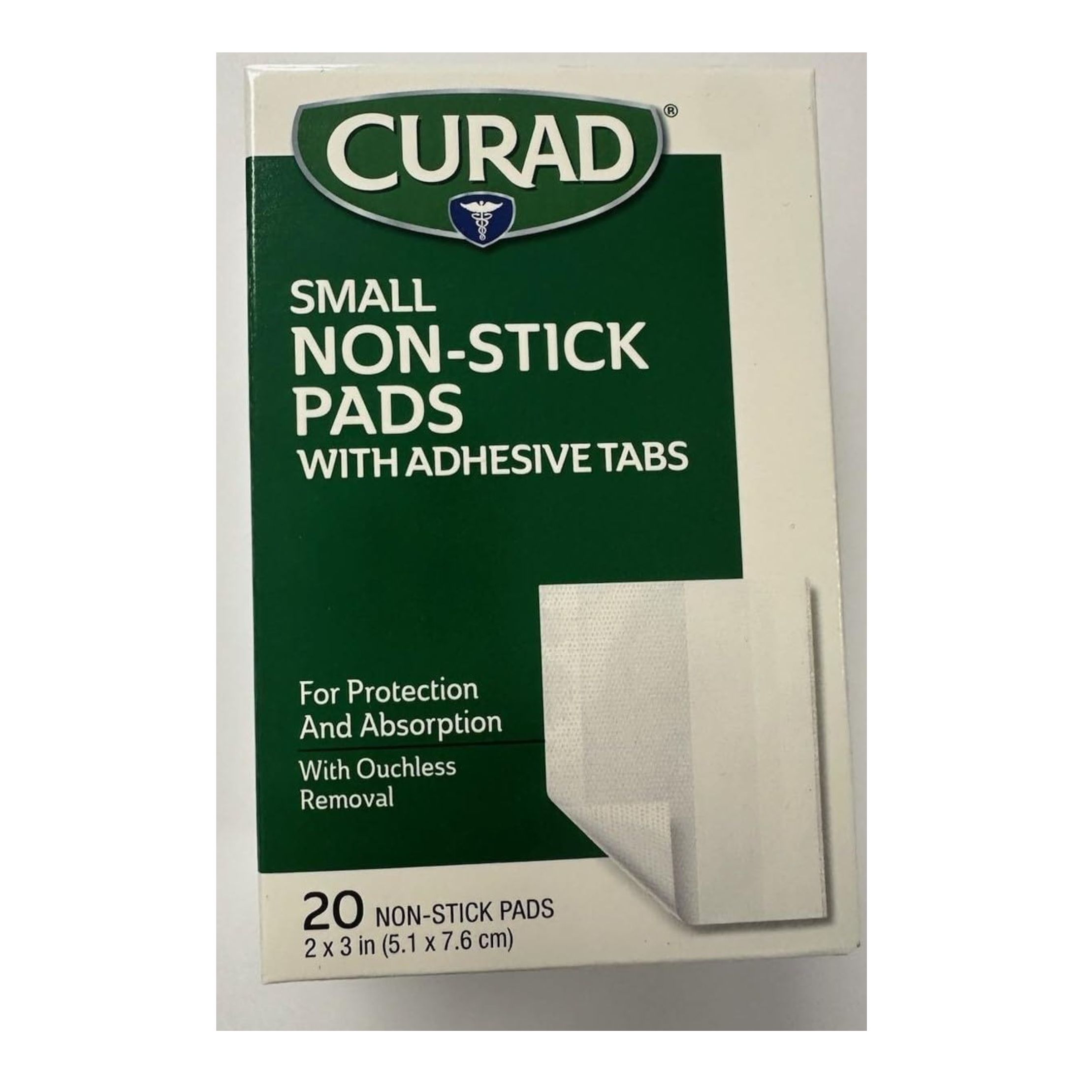 Curad Small Non-Stick Pads With Adhesive Tabs, 2 X 3 Inches