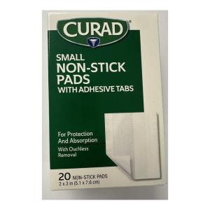 Curad Small Non-Stick Pads With Adhesive Tabs, 2 X 3 Inches