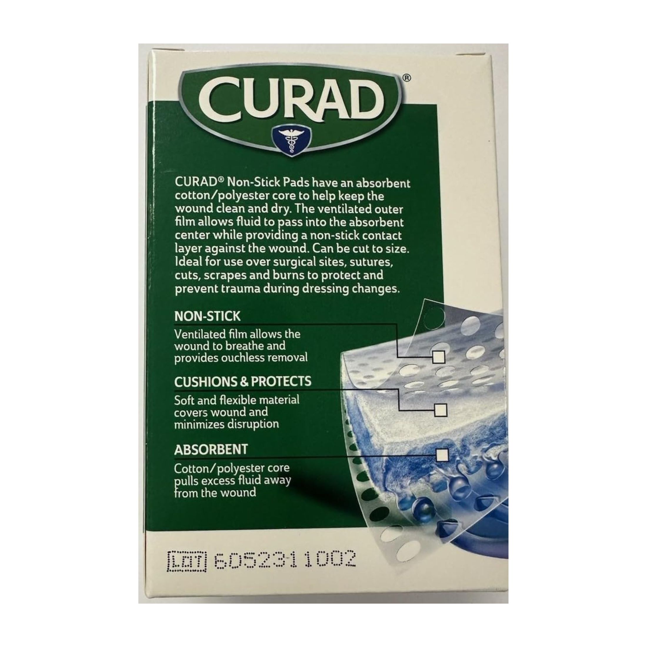 Curad Small Non-Stick Pads With Adhesive Tabs, 2 X 3 Inches