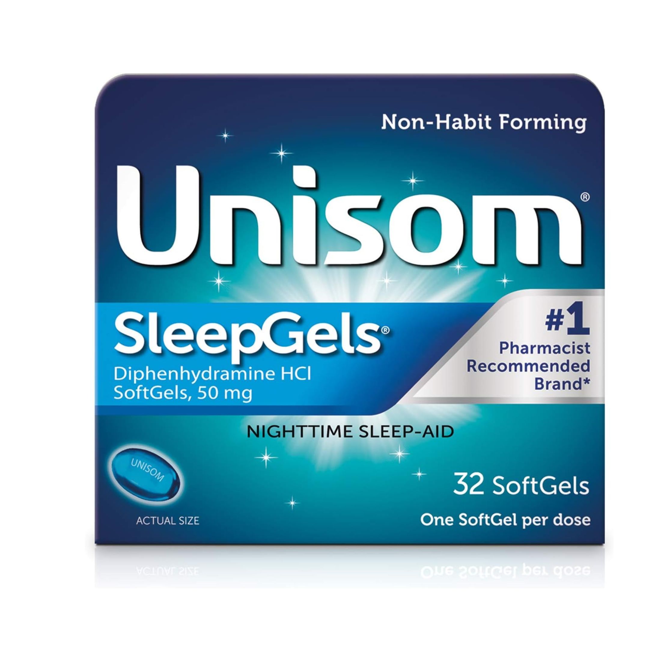 Unisom Nighttime Sleep Aid, 50 Mg, Soft Gels