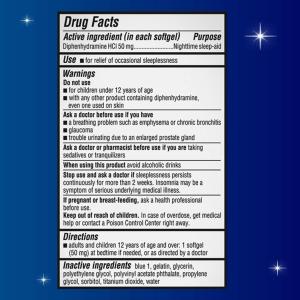 Unisom Nighttime Sleep Aid, 50 Mg, Soft Gels