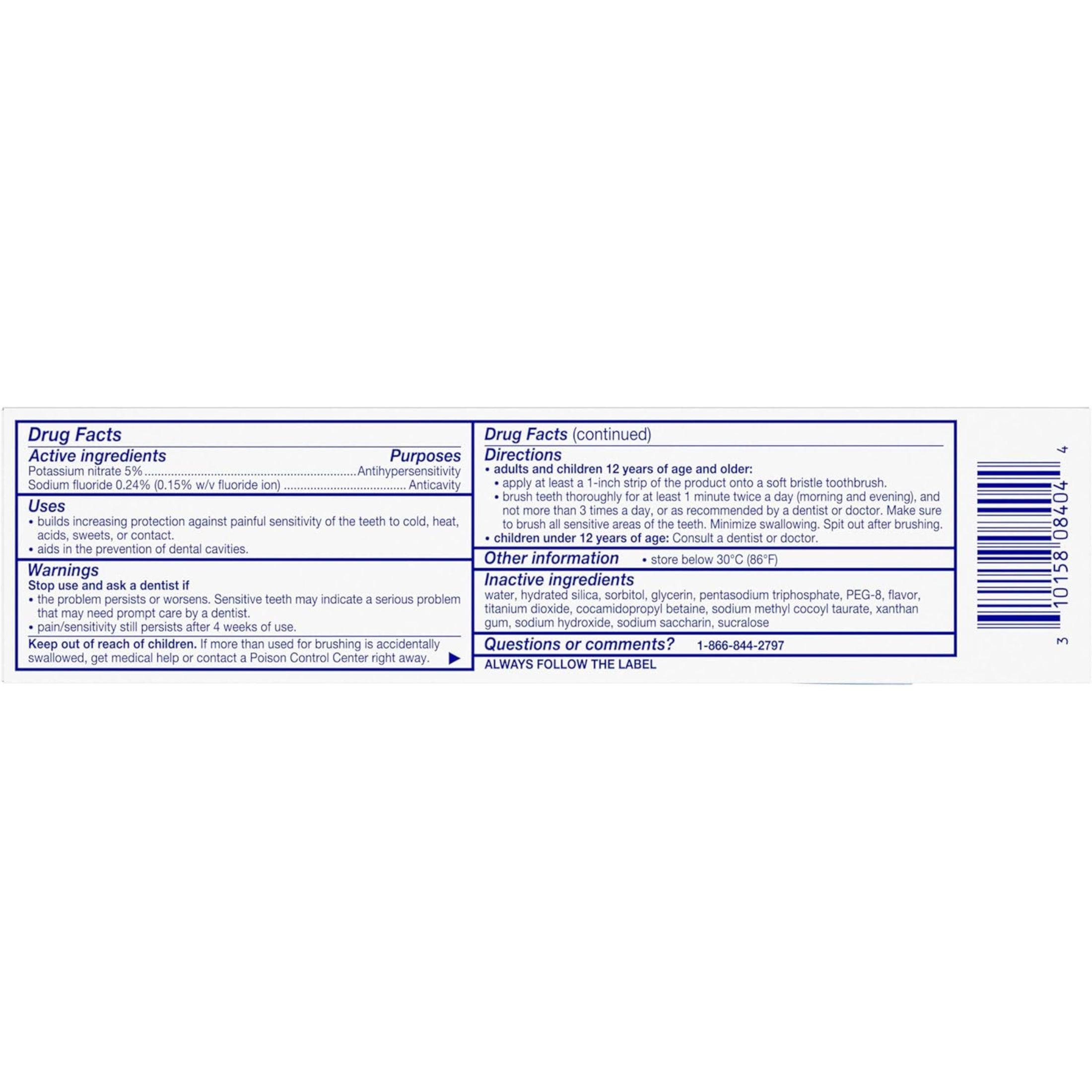 Sensodyne Toothpaste Extra Whitening 4oz