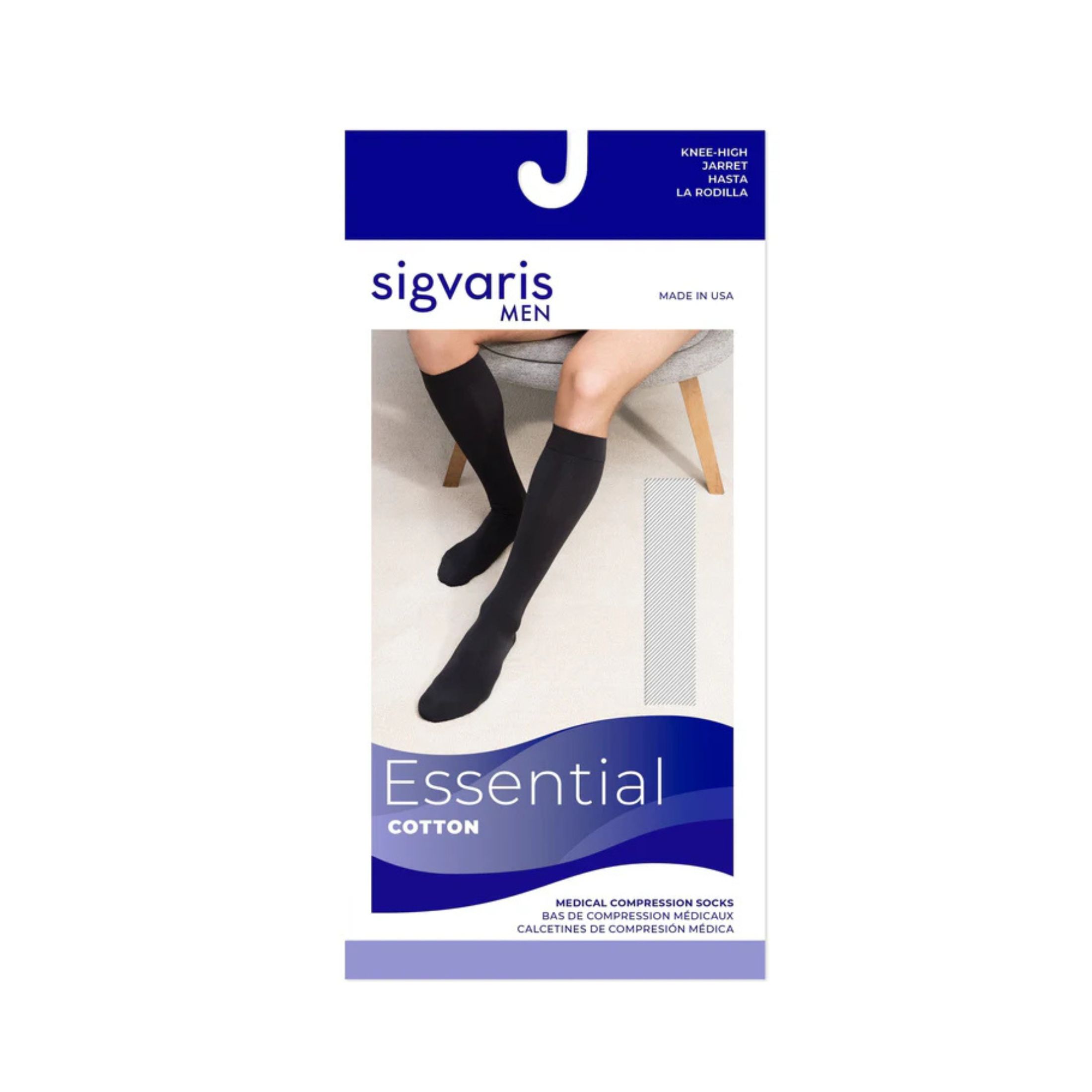 Sigvaris Cotton Men's Knee High 20-30 mmHg
