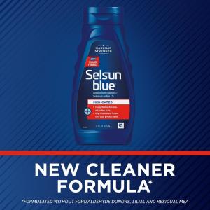 Selsun Blue Antidandruff Shampoo, Maximum Strength, Medicated 11 Fl Oz