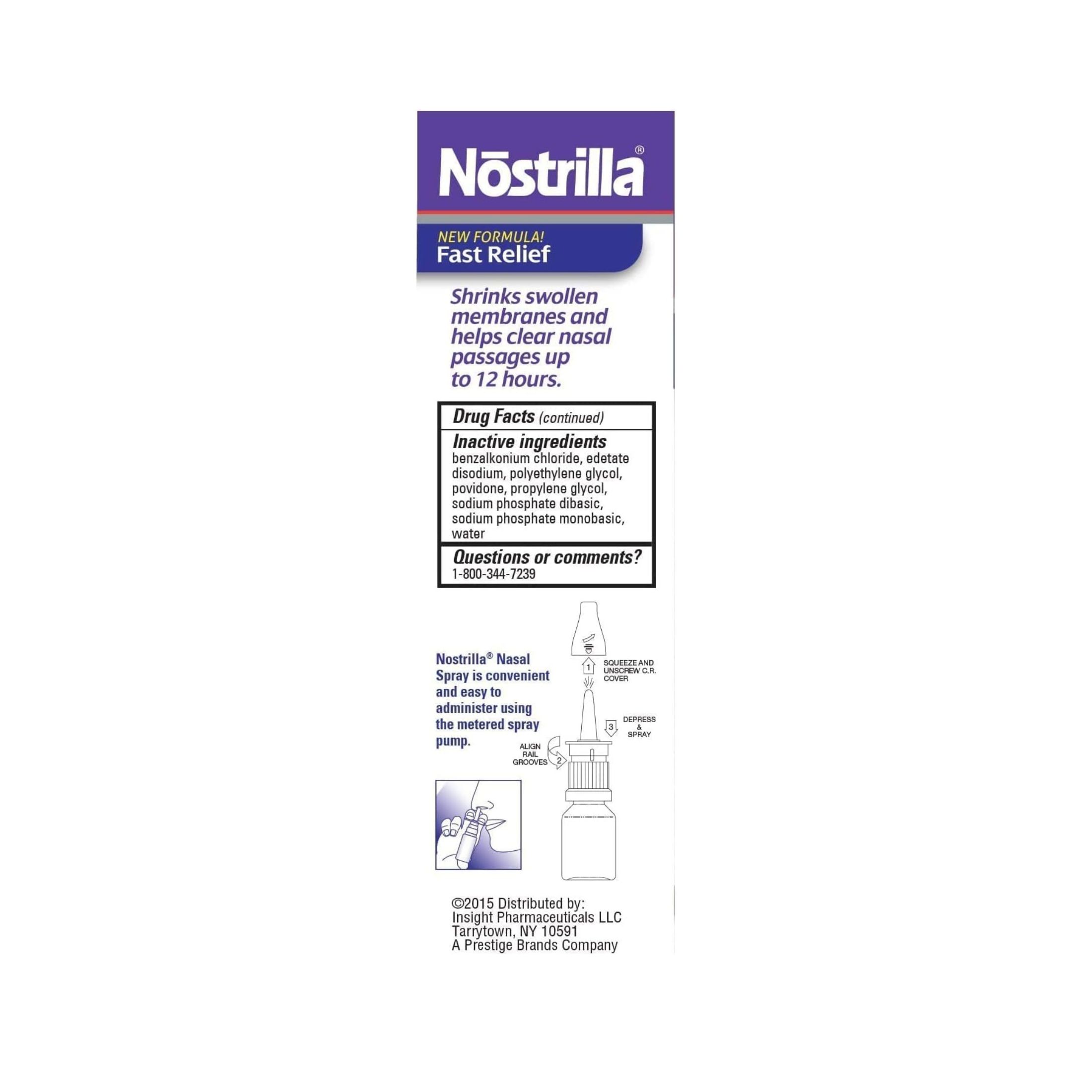 Nostrilla Original Fast Relief 12 Hour Nasal Decongestant