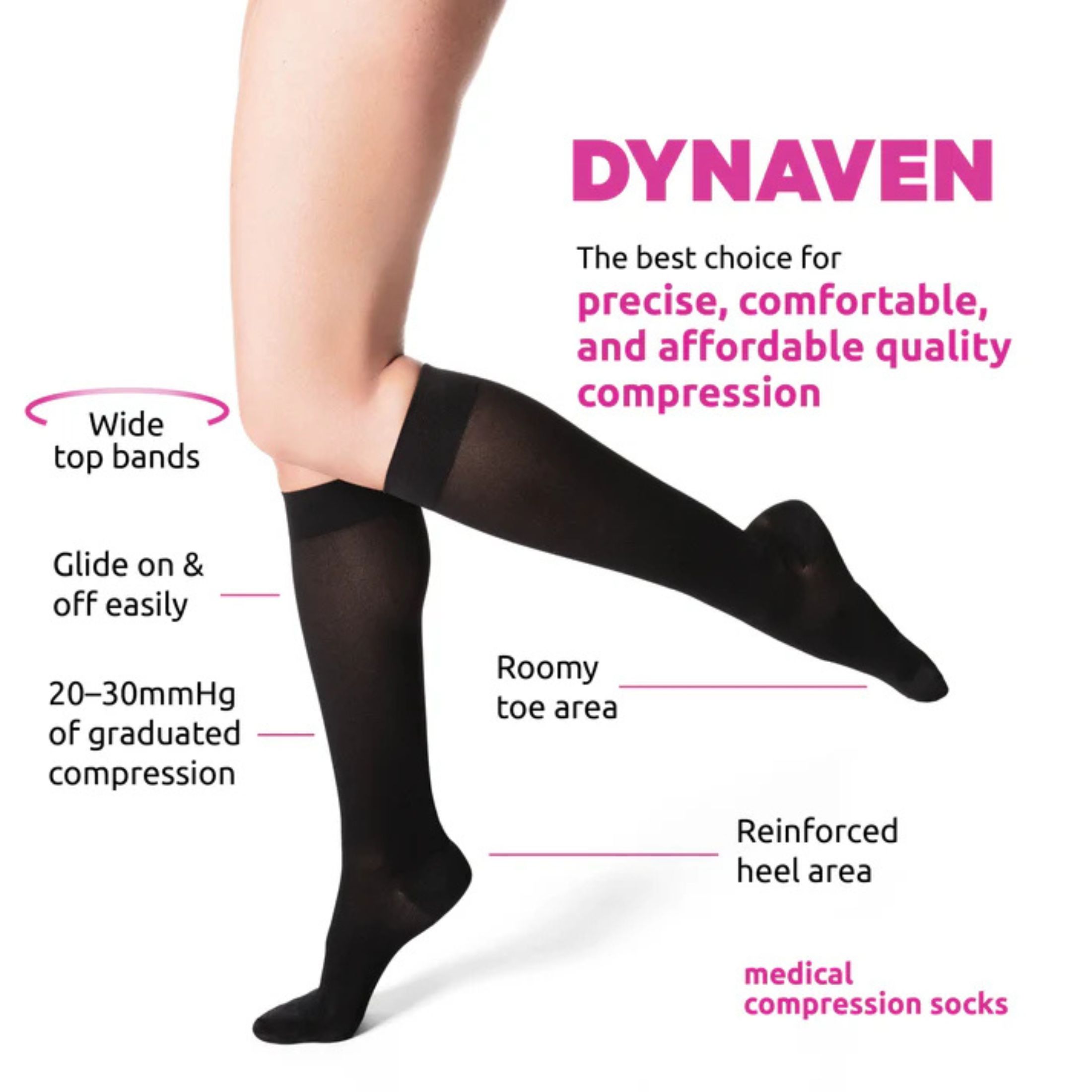 Sigvaris Dynaven Opaque Women's Knee High 20-30 mmHg