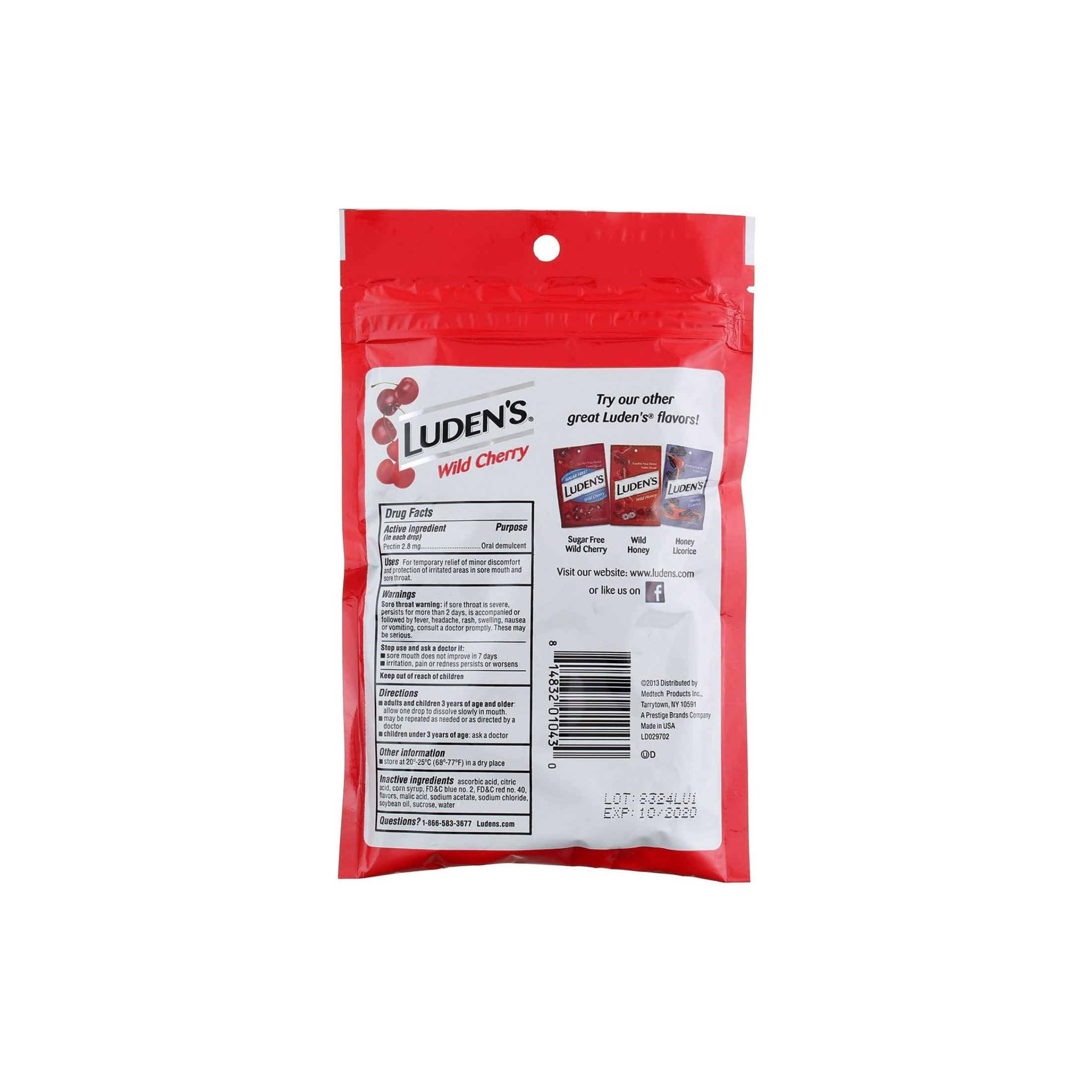 Luden's Throat Drops Wild Cherry Flavor 30 Drops/Bag
