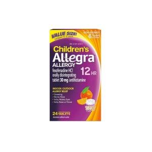 Allegra Tablets 12 Hr Non-Drowsy Indoor/Outdoor Children's Orange Cream Flavor Allergy Relief
