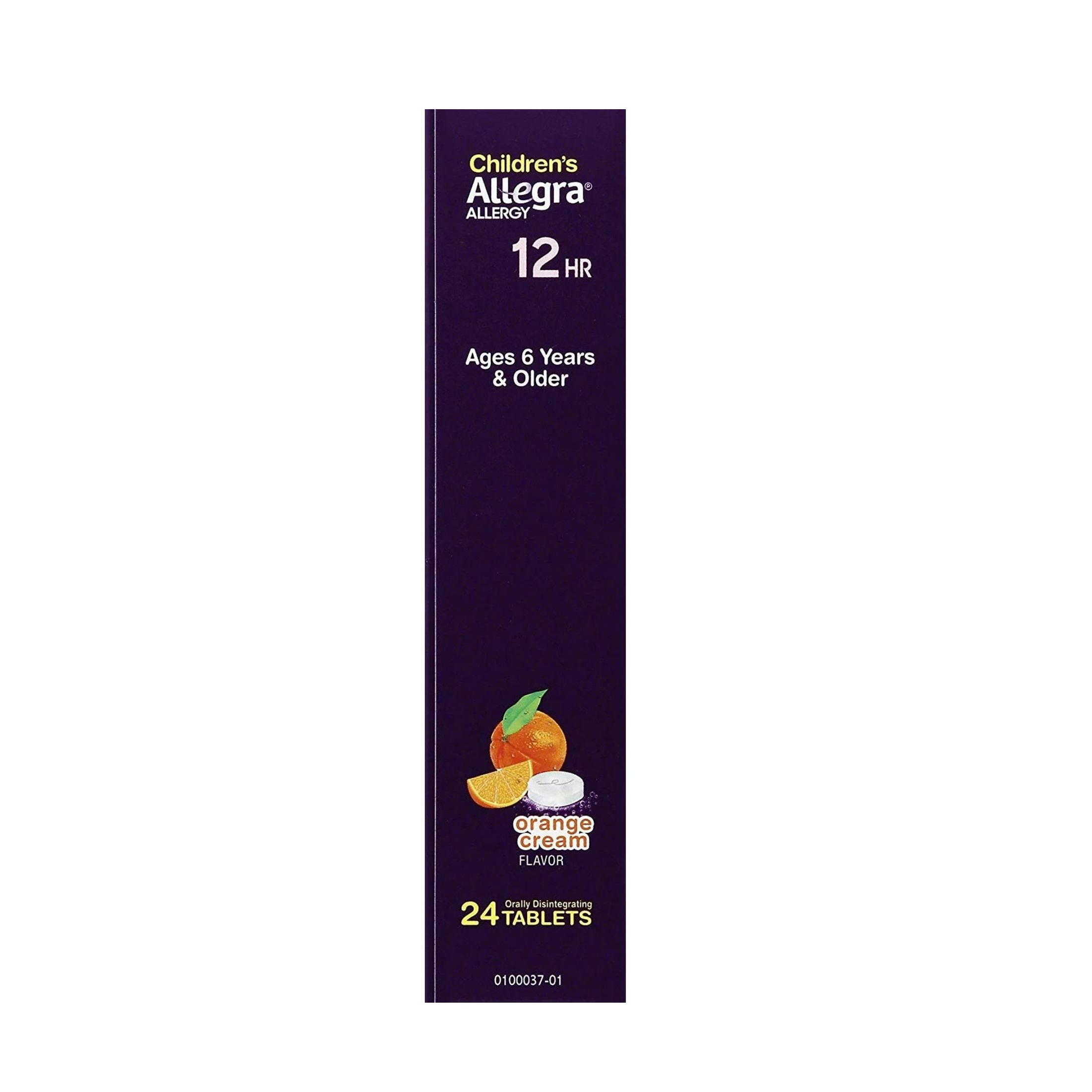 Allegra Tablets 12 Hr Non-Drowsy Indoor/Outdoor Children's Orange Cream Flavor Allergy Relief