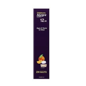 Allegra Tablets 12 Hr Non-Drowsy Indoor/Outdoor Children's Orange Cream Flavor Allergy Relief