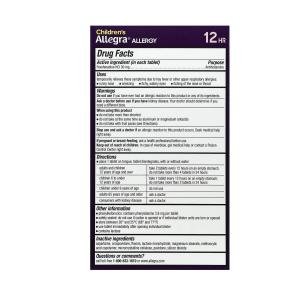 Allegra Tablets 12 Hr Non-Drowsy Indoor/Outdoor Children's Orange Cream Flavor Allergy Relief