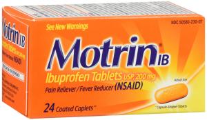 Motrin IB, Ibuprofen 200mg Tablets For Pain & Fever Relief