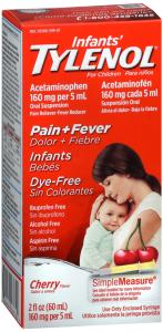 Tylenol Infants' Cherry Flavor Acetaminophen Pain + Fever Oral Suspension, 160 Mg, 2 Fl Oz