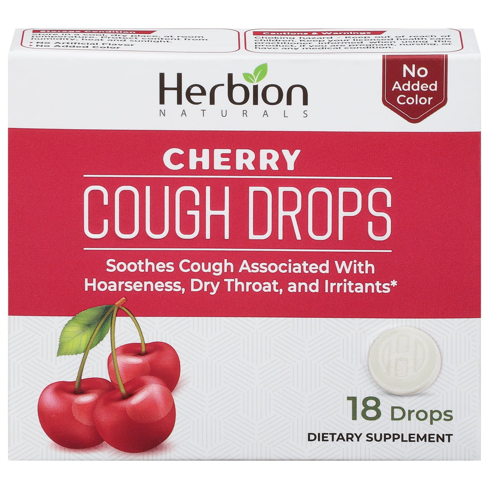 Herbion Naturals Cough Drops Cherry - 1 Each