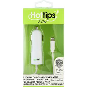 Hottips Elite Car Charger, Premium, With Apple Lightning Connector
