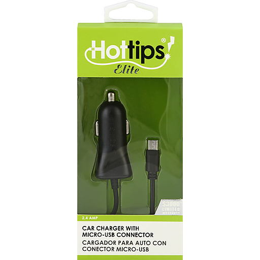 Hottips Elite Car Charger, With Micro Usb Connector, 3 Foot