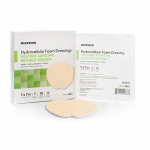 McKesson Foam Dressing 7 X 7 Inch Without Border Film Backing Silicone Gel 4865, Count Of 1