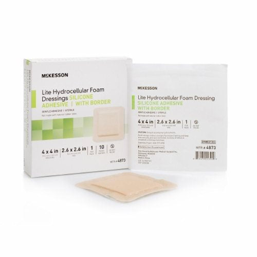 McKesson Thin Silicone Foam Dressing 4X4 Inch Sterile