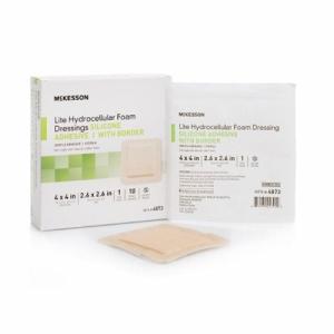 McKesson Thin Silicone Foam Dressing 4X4 Inch Sterile