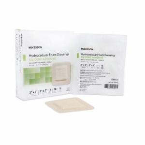 McKesson Silicone Foam Dressing Square With Border Film Backing