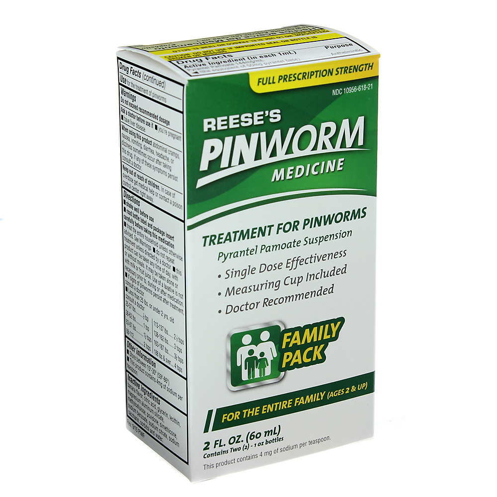 Reese's Pinworm Medicine Liquid For Entire Family Full Prescription Strength 2 Oz