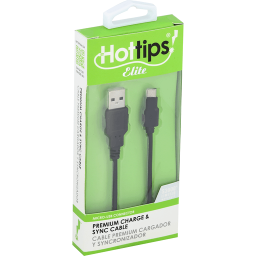 Hottips Elite Charge & Sync Cable, Premium, 4 Foot