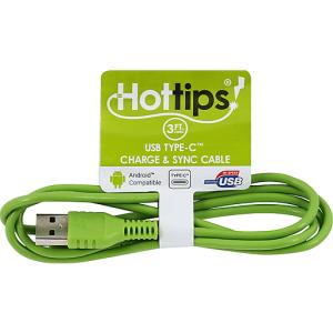 Hottips Charge & Sync Cable, Usb Type C, 3 Ft. Long, White