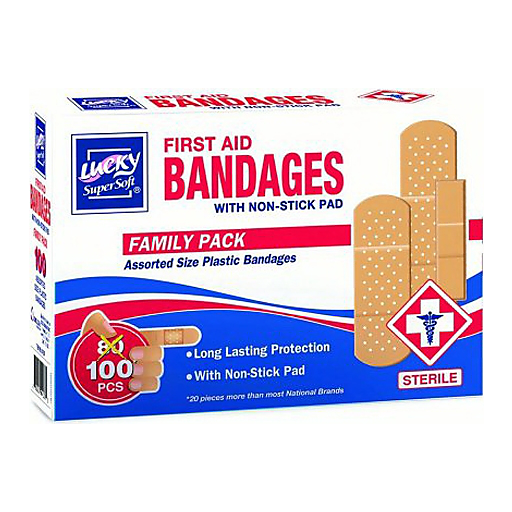 Lucky Super Soft First Aid Bandages, Family Pack