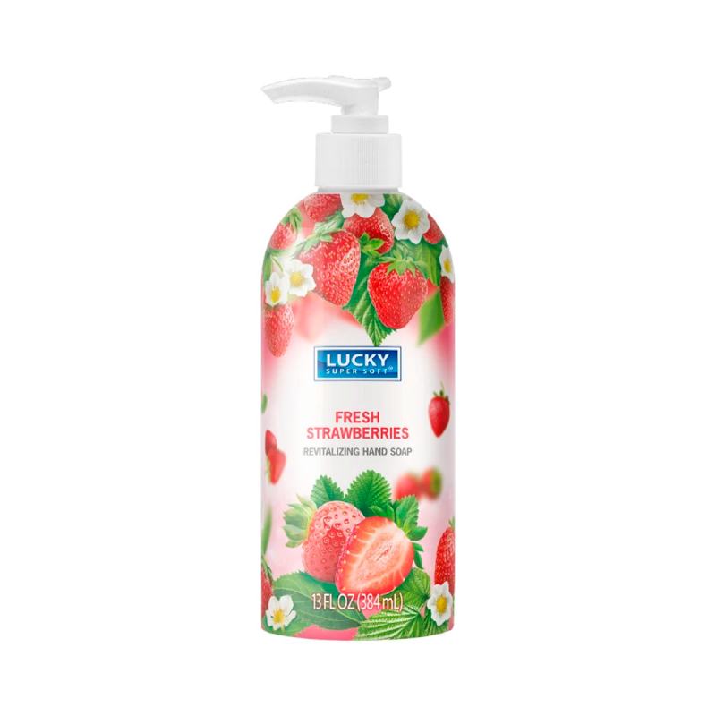 Lucky Super Soft Hand Soap, Revitalizing, Fresh Strawberries 13 Fl Oz