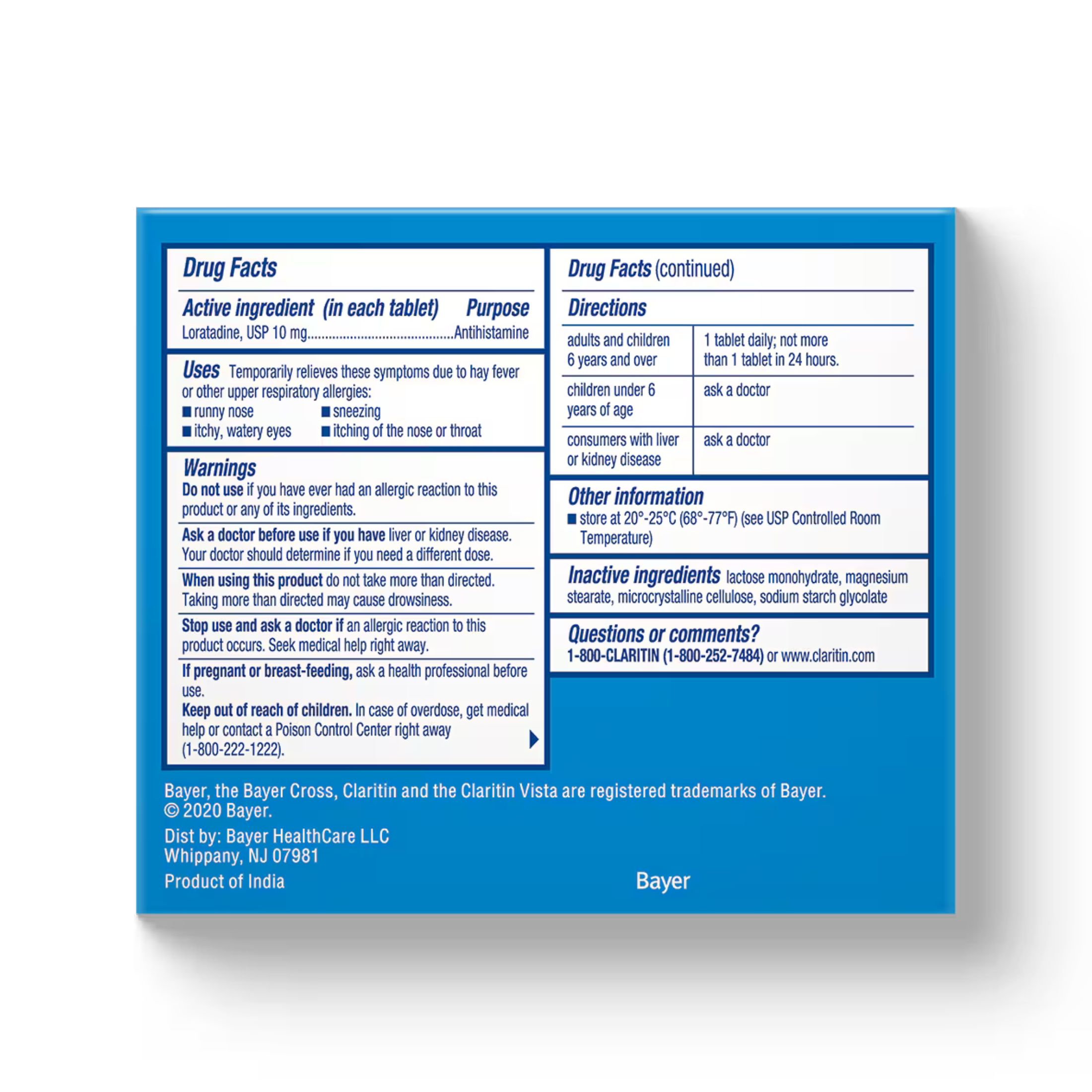 Claritin Indoor & Outdoor Allergies 5 Mg Non-Drowsy Tablets