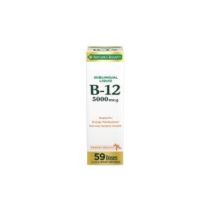 Nature's Bounty Vitamin B12 5000 Mcg Sublingual Liquid, Cardiovascular Health & Cellular Energy Support, 2 Fl Oz