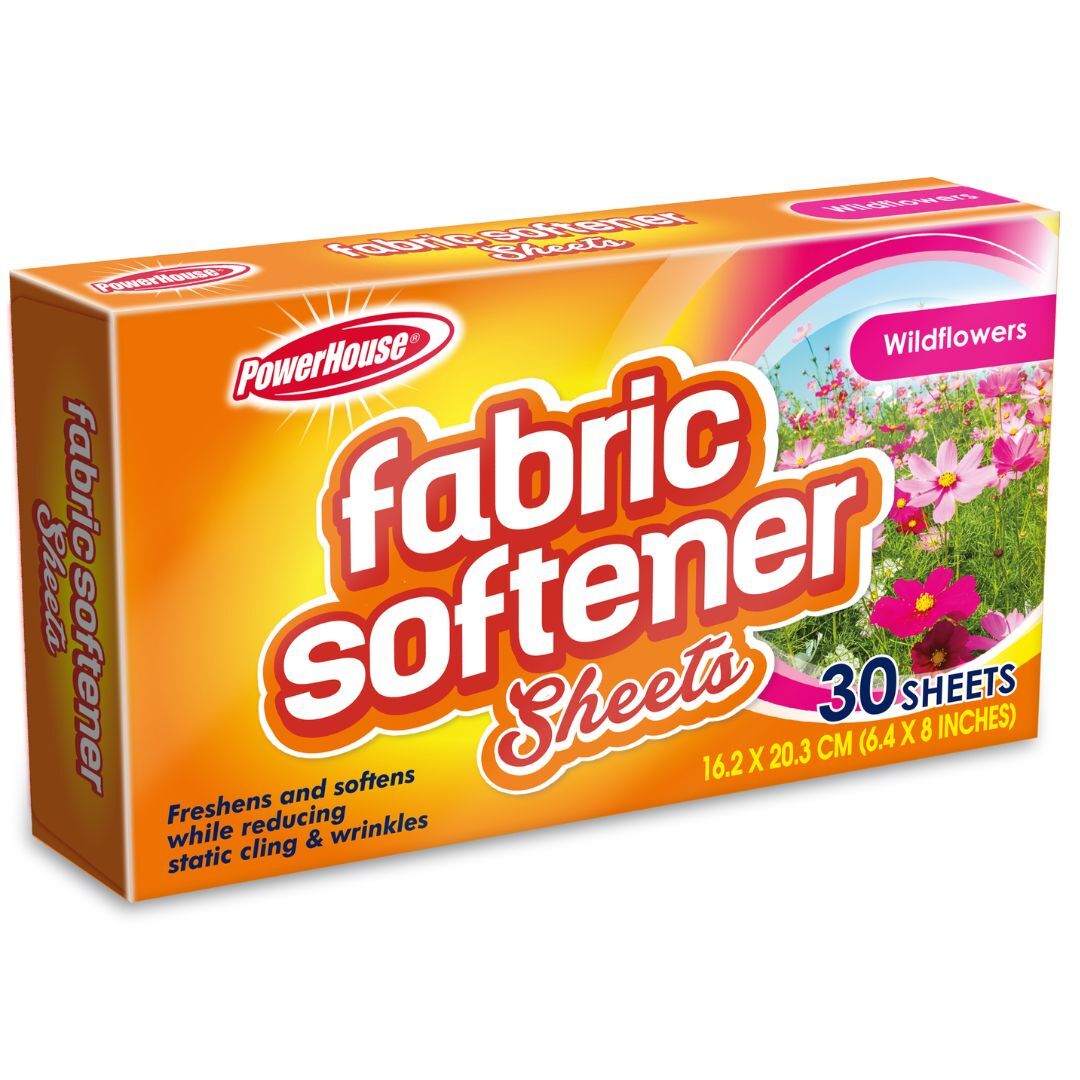 PowerHouse Fabric Softener Dryer Sheets, Fresh Floral, 30-Ct
