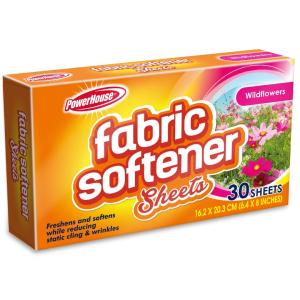 PowerHouse Fabric Softener Dryer Sheets, Fresh Floral, 30-Ct