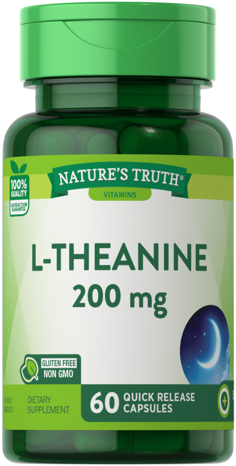 Nature's Truth L-Theanine 200 Mg Dietary Supplement Capsules