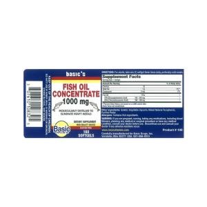 Basic Vitamins Enteric Coated Fish Oil 100 Mg