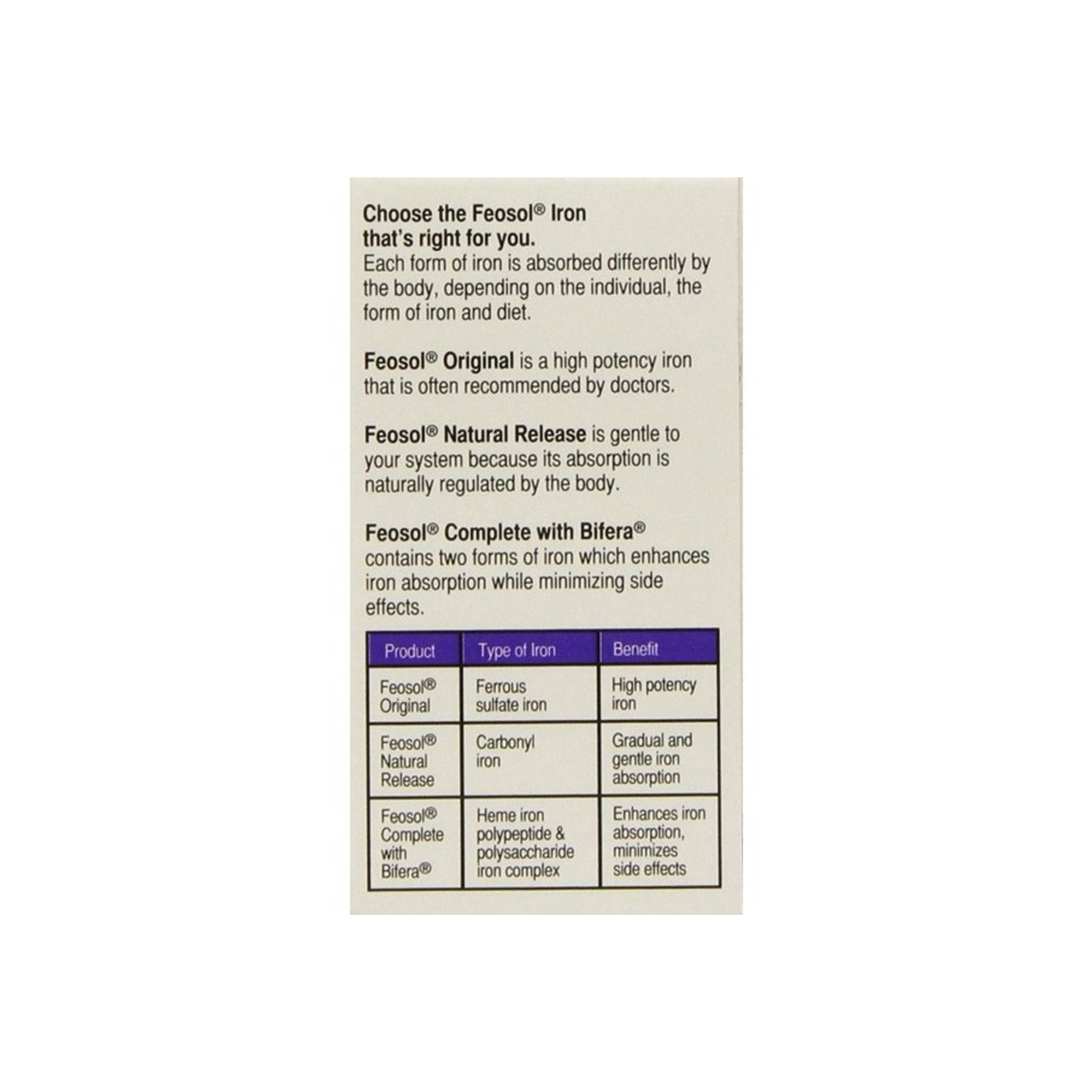 Feosol Complete Iron Supplement Caplets 30ct