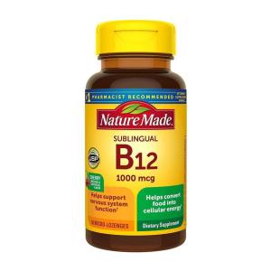 Nature Made Vitamin B12, Sublingual, 1000 Mcg, Micro Lozenges, Cherry