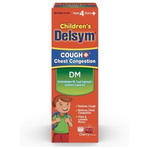 Delsym Children's DM Cough + Chest Congestion Relief Liquid Cherry 4 Oz