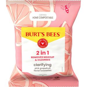 Burt's Bees Clarifying Facial Towelettes For All Skin Types Pink Grapefruit