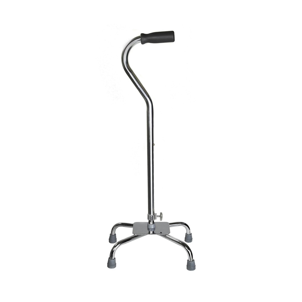 McKesson Large Base Quad Cane, 300 Lbs. Weight Capacity, Chrome
