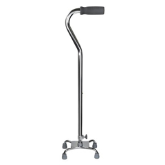 McKesson Quad Cane With Small Base / Offset Handle Steel 30 To 39 Inch Height Chrome