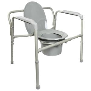 McKesson Folding Commode Chair Fixed Arm Steel Back Bar Up To 650 Lbs
