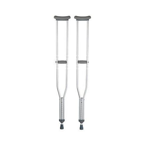 McKesson Underarm Crutches Aluminum Frame Tall Adult 350 Lbs. Weight Capacity Push Button / Wing Nut, 1 Pair