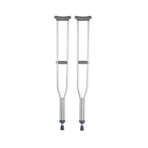 McKesson Underarm Crutches Aluminum Frame Tall Adult 350 Lbs. Weight Capacity Push Button / Wing Nut, 1 Pair