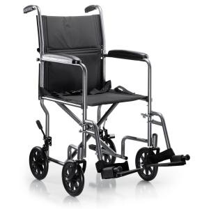 McKesson Lightweight Transport Wheelchair Steel 19" W 250 Lbs. Weight Capacity