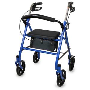 McKesson 4 Wheel Rollator Blue Folding Steel Frame, Count Of 1