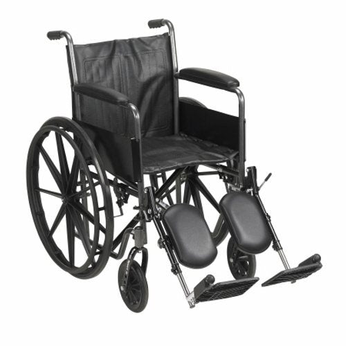 McKesson Wheelchair Dual Axle Desk Length Arm Swing-Away Elevating Legrest Black 18 Inch Seat Width Adult, Count Of 1