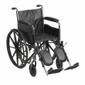 McKesson Wheelchair Dual Axle Desk Length Arm Swing-Away Elevating Legrest Black 18 Inch Seat Width Adult, Count Of 1